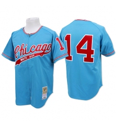Men's Mitchell and Ness Chicago White Sox #14 Bill Melton Authentic Blue Throwback MLB Jersey