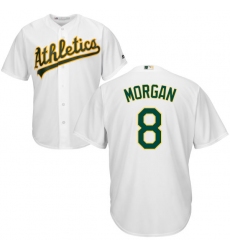 Youth Majestic Oakland Athletics #8 Joe Morgan Authentic White Home Cool Base MLB Jersey