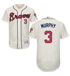 Men's Majestic Atlanta Braves #3 Dale Murphy Cream Alternate Flex Base Authentic Collection MLB Jersey