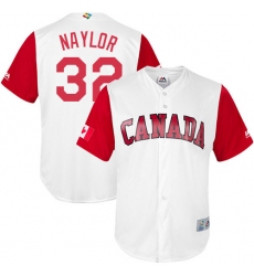 Men's Canada Baseball Majestic #32 Josh Naylor White 2017 World Baseball Classic Replica Team Jersey