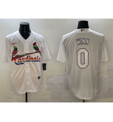 Men's St. Louis Cardinals #0 Masyn Winn White Cool Base Stitched Baseball Jersey