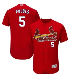 Men's Majestic St. Louis Cardinals #5 Albert Pujols Red Alternate Flex Base Authentic Collection MLB Jersey