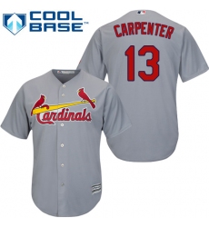 Women's Majestic St. Louis Cardinals #13 Matt Carpenter Authentic Grey Road MLB Jersey