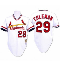 Men's Mitchell and Ness St. Louis Cardinals #29 Vince Coleman Replica White Throwback MLB Jersey