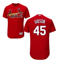 Men's Majestic St. Louis Cardinals #45 Bob Gibson Red Alternate Flex Base Authentic Collection MLB Jersey