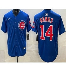 Men's Chicago Cubs #14 Ernie Banks Blue Limited Jersey