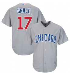 Youth Majestic Chicago Cubs #17 Mark Grace Authentic Grey Road Cool Base MLB Jersey