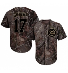 Men's Majestic Chicago Cubs #17 Kris Bryant Authentic Camo Realtree Collection Flex Base MLB Jersey