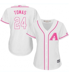 Women's Majestic Arizona Diamondbacks #24 Yasmany Tomas Replica White Fashion MLB Jersey
