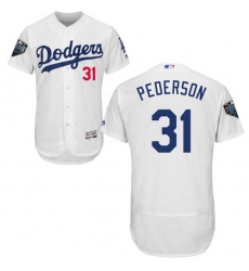 Men's Majestic Los Angeles Dodgers #31 Joc Pederson White Home Flex Base Authentic Collection 2018 World Series MLB Jersey