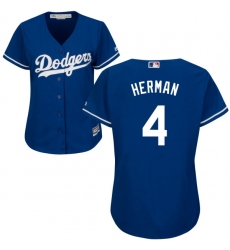 Women's Majestic Los Angeles Dodgers #4 Babe Herman Replica Royal Blue Alternate Cool Base MLB Jersey