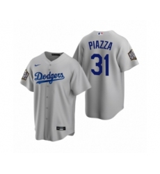 Men's Los Angeles Dodgers #31 Mike Piazza Gray 2020 World Series Replica Jersey