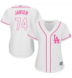 Women's Majestic Los Angeles Dodgers #74 Kenley Jansen Authentic White Fashion Cool Base MLB Jersey