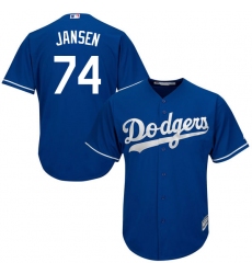 Youth Majestic Los Angeles Dodgers #74 Kenley Jansen Replica Royal Blue Alternate Cool Base MLB Jersey