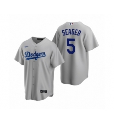 Men's Los Angeles Dodgers #5 Corey Seager Nike Gray Replica Alternate Jersey