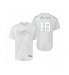 Men's Los Angeles Dodgers #18 Kenta Maeda Maeken White 2019 Players' Weekend Authentic Jersey