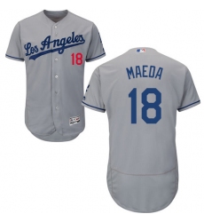 Men's Majestic Los Angeles Dodgers #18 Kenta Maeda Grey Flexbase Authentic Collection MLB Jersey