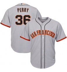 Men's Majestic San Francisco Giants #36 Gaylord Perry Replica Grey Road Cool Base MLB Jersey