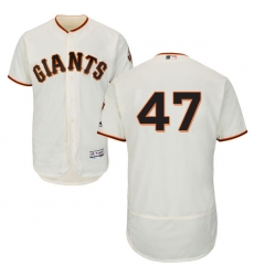 Men's Majestic San Francisco Giants #47 Johnny Cueto Cream Home Flex Base Authentic Collection MLB Jersey