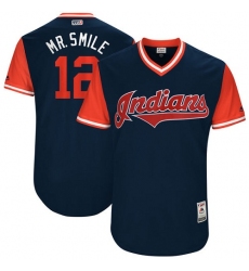 Men's Majestic Cleveland Indians #12 Francisco Lindor 