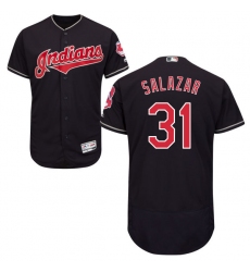 Men's Majestic Cleveland Indians #31 Danny Salazar Navy Blue Alternate Flex Base Authentic Collection MLB Jersey