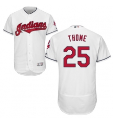 Men's Majestic Cleveland Indians #25 Jim Thome White Home Flex Base Authentic Collection MLB Jersey