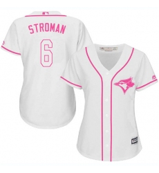 Women's Majestic Toronto Blue Jays #6 Marcus Stroman Authentic White Fashion Cool Base MLB Jersey