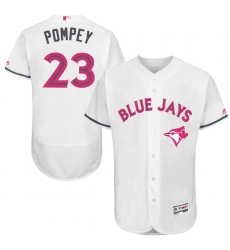 Men's Majestic Toronto Blue Jays #23 Dalton Pompey Authentic White 2016 Mother's Day Fashion Flex Base MLB Jersey
