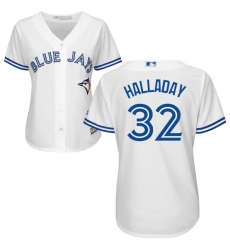 Women's Majestic Toronto Blue Jays #32 Roy Halladay Authentic White Home MLB Jersey