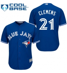 Youth Majestic Toronto Blue Jays #21 Roger Clemens Authentic Blue Alternate MLB Jersey