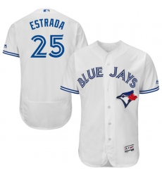 Men's Majestic Toronto Blue Jays #25 Marco Estrada White Home Flex Base Authentic Collection MLB Jersey