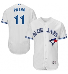 Men's Majestic Toronto Blue Jays #11 Kevin Pillar White Home Flex Base Authentic Collection MLB Jersey