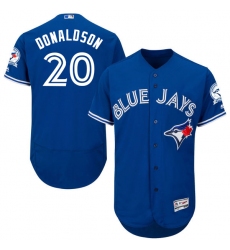 Men's Majestic Toronto Blue Jays #20 Josh Donaldson Blue Alternate Flex Base Authentic Collection MLB Jersey