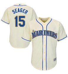 Men's Majestic Seattle Mariners #15 Kyle Seager Replica Cream Alternate Cool Base MLB Jersey