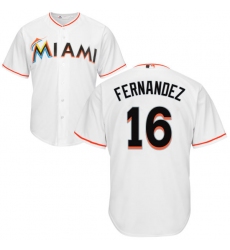 Youth Majestic Miami Marlins #16 Jose Fernandez Replica White Home Cool Base MLB Jersey