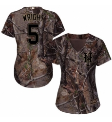Women's Majestic New York Mets #5 David Wright Authentic Camo Realtree Collection Flex Base MLB Jersey