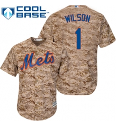 Men's Majestic New York Mets #1 Mookie Wilson Replica Camo Alternate Cool Base MLB Jersey