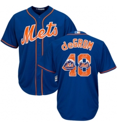 Men's Majestic New York Mets #48 Jacob deGrom Authentic Royal Blue Team Logo Fashion Cool Base MLB Jersey