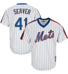 Men's Majestic New York Mets #41 Tom Seaver Authentic White Cooperstown MLB Jersey