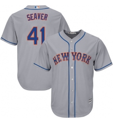 Men's Majestic New York Mets #41 Tom Seaver Replica Grey Road Cool Base MLB Jersey