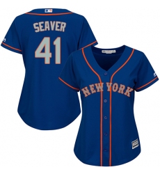 Women's Majestic New York Mets #41 Tom Seaver Replica Royal Blue Alternate Road Cool Base MLB Jersey