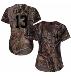 Women's Majestic New York Mets #13 Asdrubal Cabrera Authentic Camo Realtree Collection Flex Base MLB Jersey