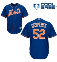 Men's Majestic New York Mets #52 Yoenis Cespedes Replica Royal Blue Alternate Home Cool Base MLB Jersey