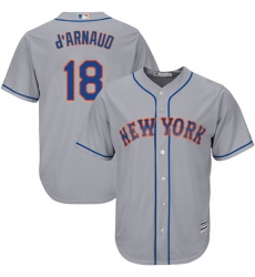 Youth Majestic New York Mets #18 Travis d'Arnaud Authentic Grey Road Cool Base MLB Jersey