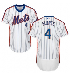 Men's Majestic New York Mets #4 Wilmer Flores White Alternate Flex Base Authentic Collection MLB Jersey