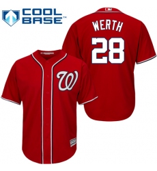 Men's Majestic Washington Nationals #28 Jayson Werth Replica Red Alternate 1 Cool Base MLB Jersey