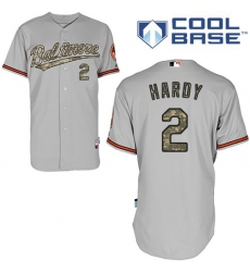 Men's Majestic Baltimore Orioles #2 J.J. Hardy Replica Grey USMC Cool Base MLB Jersey