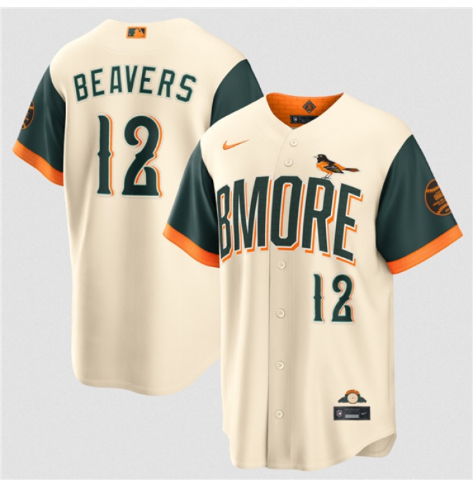 Men's Baltimore Orioles #12 Dylan Beavers Natural 2026 City Connect Stadium Stitched Baseball Jersey