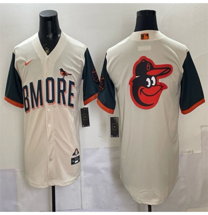 Men's Baltimore Orioles Team Big Logo Natural 2026 City Connect Stadium Stitched Baseball Jersey
