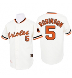 Men's Mitchell and Ness 1970 Baltimore Orioles #5 Brooks Robinson Authentic White Throwback MLB Jersey
